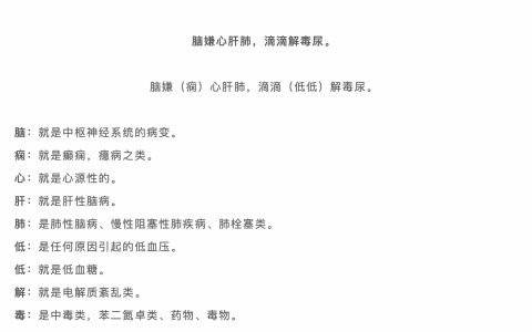 昏迷病因“十字诀”