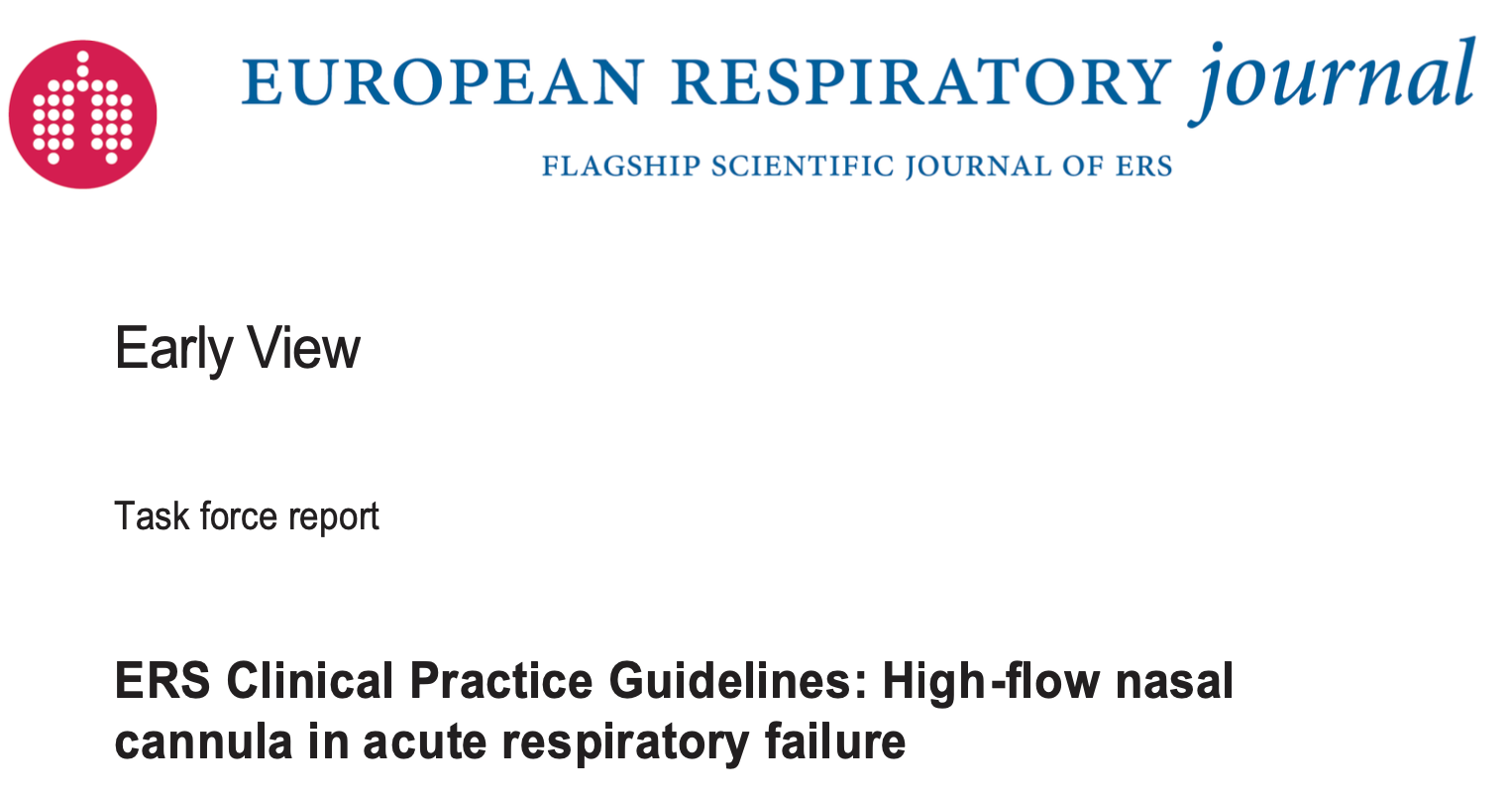 欧洲呼吸学会临床实践指南：急性呼吸衰竭的高流量鼻导管氧疗