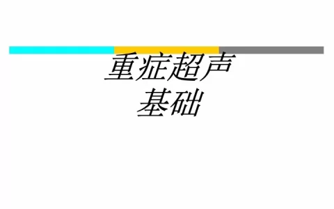 重症超声基础【课件】