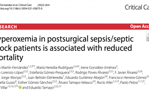 Crit Care：脓毒症/脓毒性休克患者高氧血症与死亡率降低相关