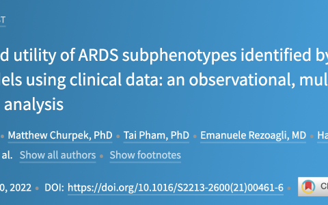 Lancet Respir Med：通过机器学习使用临床数据区分ARDS亚表型的验证与应用