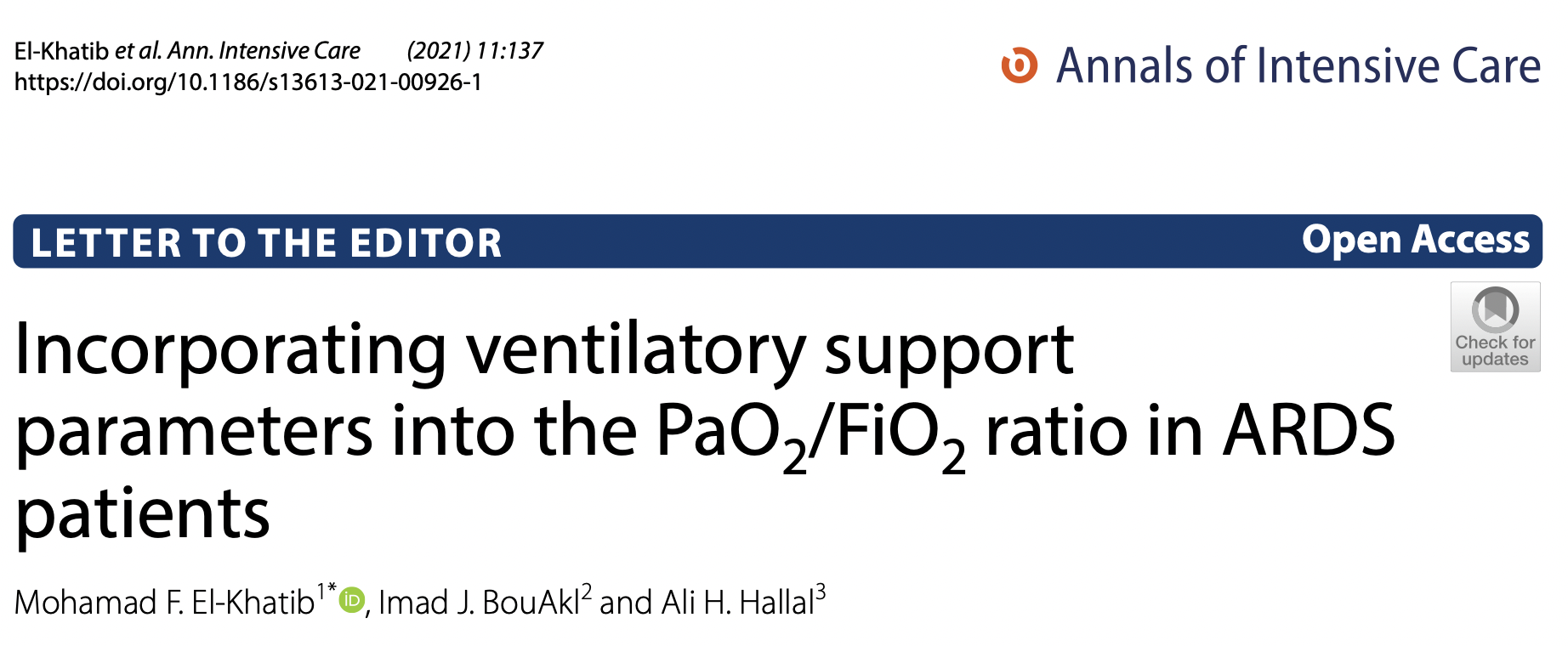 是时候重新审视PaO2/FiO2比值来定义ARDS的氧合严重程度了吗？