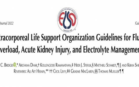 2022年ELSO指南：液体超负荷、急性肾损伤和电解质的管理