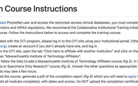 MIMIC数据库注册指南 