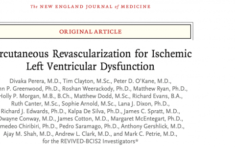 NEJM: 经皮血运重建术治疗缺血性左心室功能不全