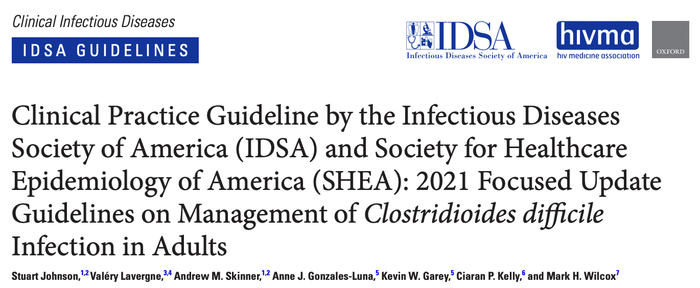 IDSA/SHEA：成人艰难梭菌感染的管理指南2021