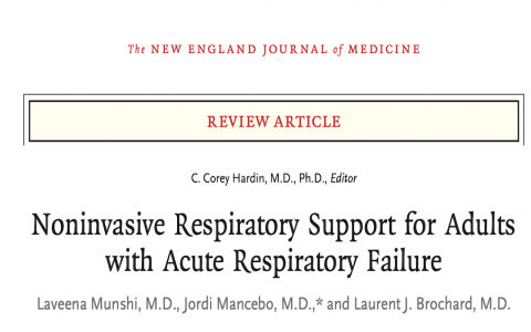 NEJM: 成人急性呼吸衰竭患者的无创呼吸支持