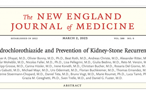 NEJM:氢氯噻嗪与预防肾结石复发的关系