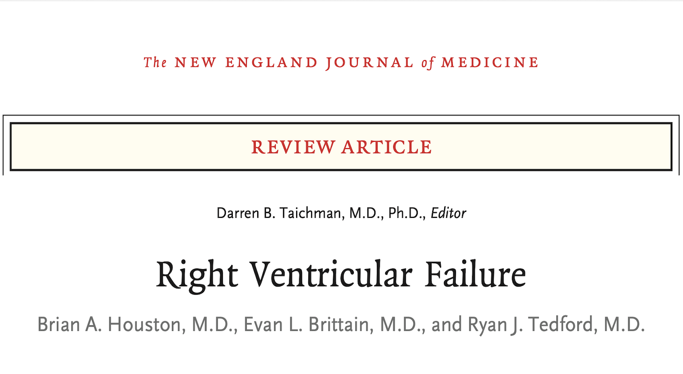 NEJM：右心室衰竭