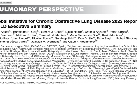 2023 GOLD慢性阻塞性肺疾病诊疗指南