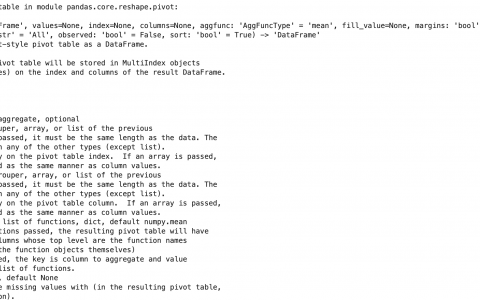 pivot_table实现数据透视表
