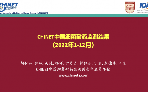 CHINET中国细菌耐药监测结果（2022年1-12月）