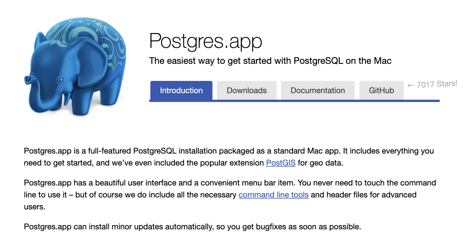 数据库软件：Postgres.app