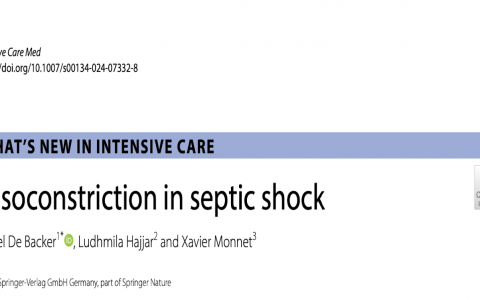 ICM：感染性休克的血管加压治疗