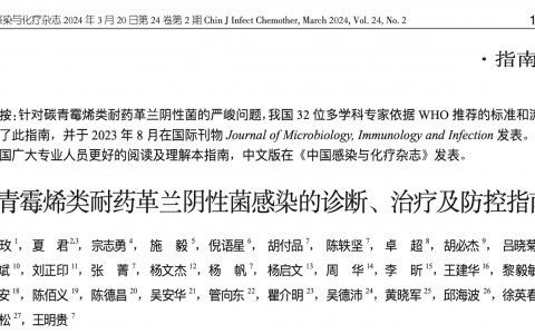 碳青霉烯类耐药革兰阴性菌感染的诊断治疗及防控指南（2024）