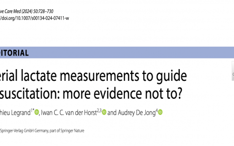 ICM:连续乳酸测量指导复苏:更多证据表明不需要?