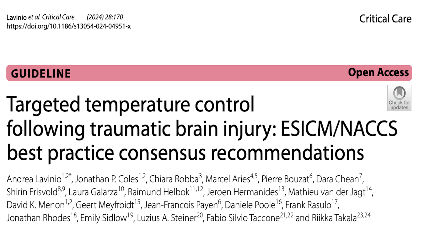CC:关于严重创伤性脑损伤(TBI)患者目标温度控制(TTC)的共识建议