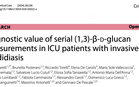 CC:(1,3)-β-D-葡聚糖检测在ICU病房感染性念珠菌病中的价值