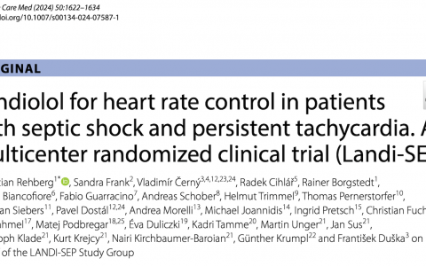 ICM:兰地洛尔用于脓毒症休克持续性心动过速患者的心率控制:一项多中心随机临床试验