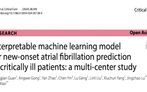 CC:用于危重患者新发心房颤动预测的可解释机器学习模型：一项多中心研究