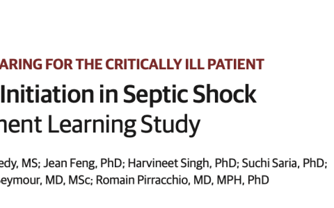 JAMA：脓毒症休克中血管加压素的最佳启动时机