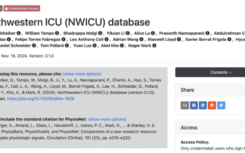 Northwestern ICU (NWICU)数据库