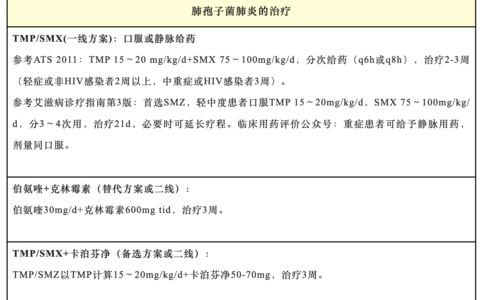 肺孢子菌肺炎的治疗