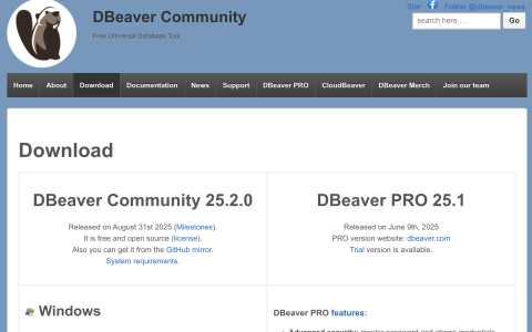 数据库软件：DBeaver