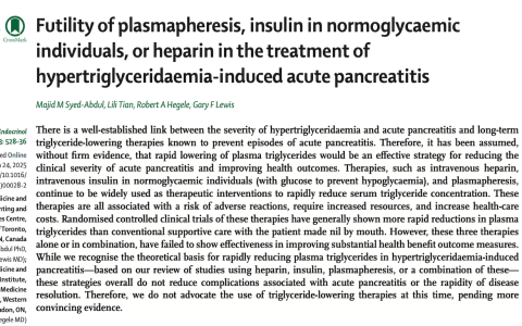 Lancet Diabetes Endocrinollancet：高甘油三酯性胰腺炎——降不降脂？