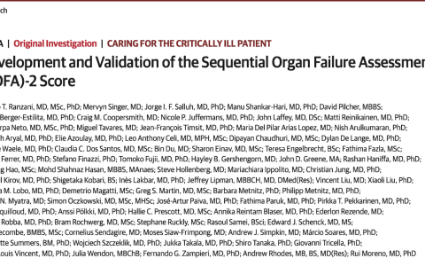 JAMA:序贯器官衰竭评估（SOFA）-2评分的开发和验证​