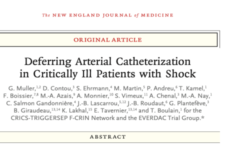 NEJM:休克患者动脉置管，真的非做不可吗？