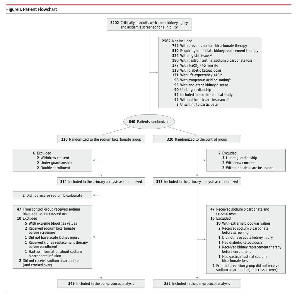 JAMA:碳酸氢钠治疗严重代谢性酸中毒和急性肾损伤