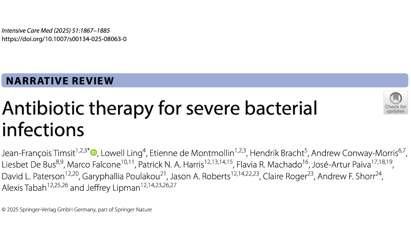 ICM:严重细菌感染的抗生素治疗