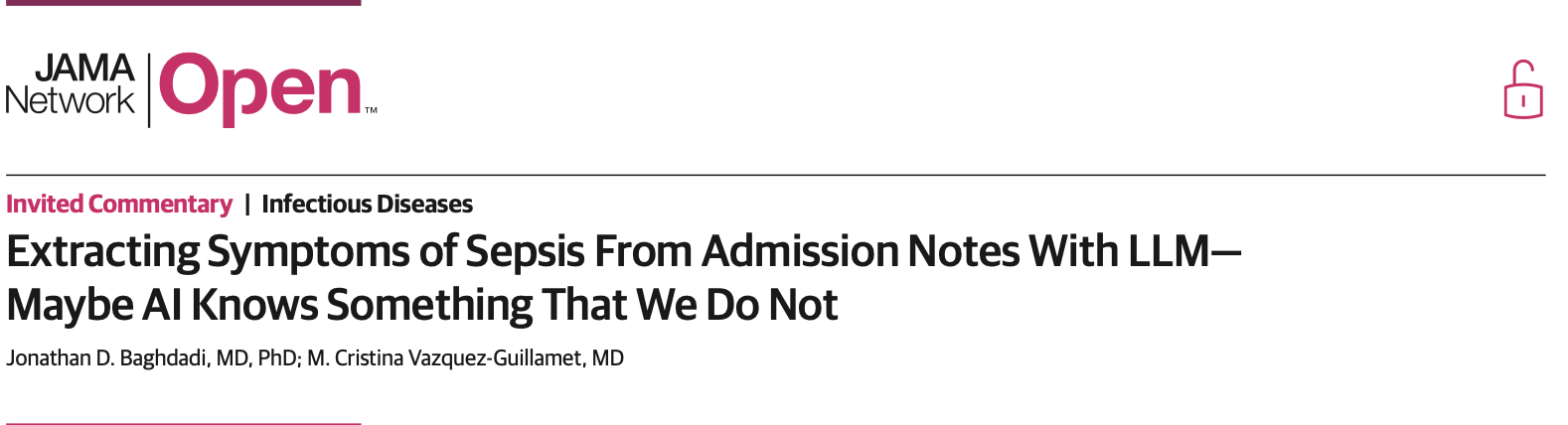 JAMA:利用大语言模型从入院记录中提取败血症症状——也许人工智能知道我们所不知道的事情