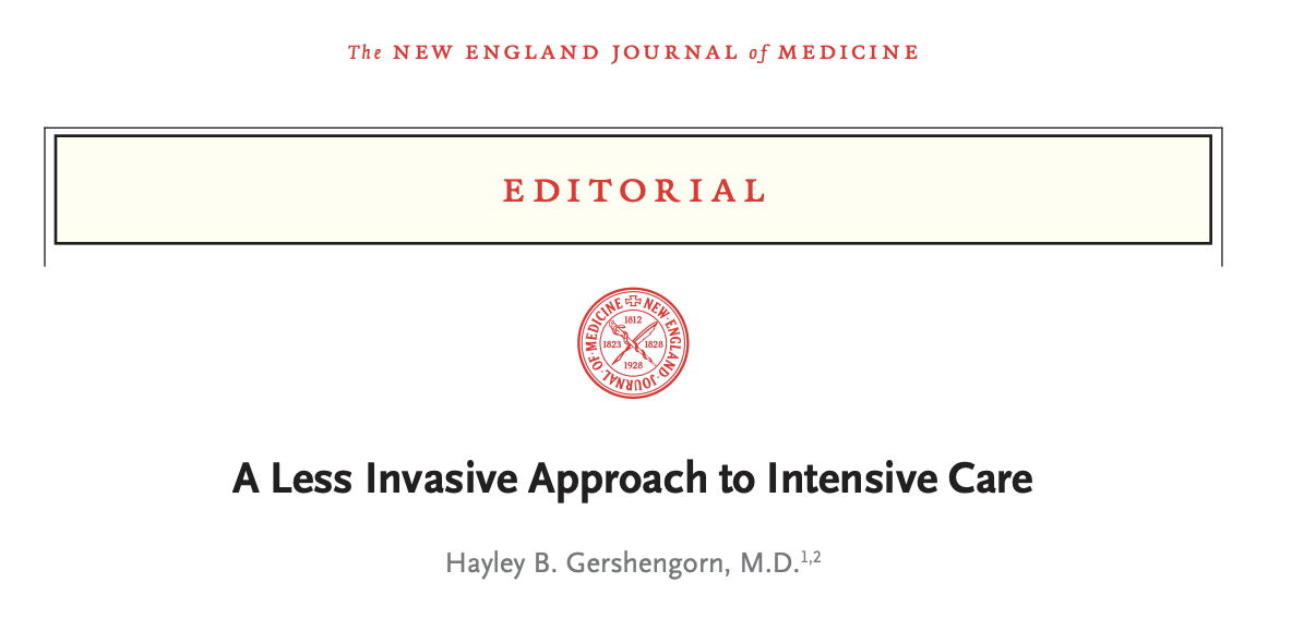 [NEJM发表述评]：创伤较小的重症模式