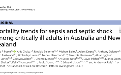 ICM:澳大利亚和新西兰重症成人中脓毒症和感染性休克的死亡率趋势