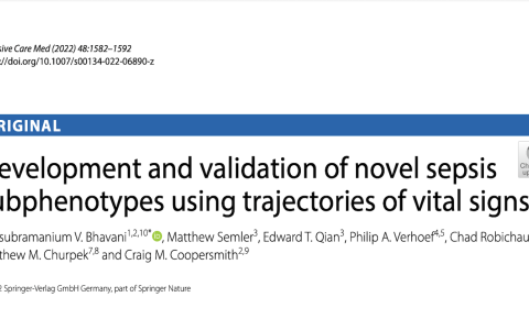 ICM:利用生命体征轨迹构建和验证脓毒症新亚型