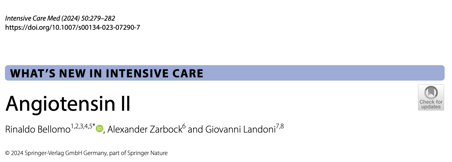 ICM:血管紧张素 II：挽救性血管加压药