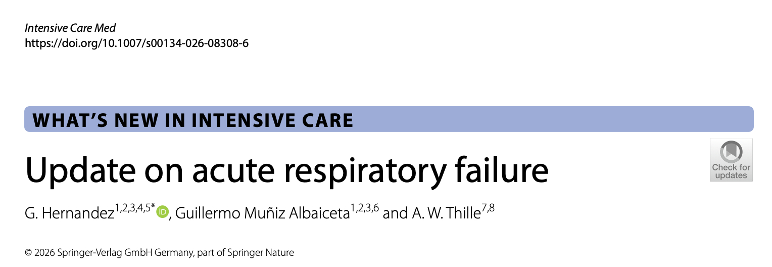 ICM:关于急性呼吸衰竭的更新