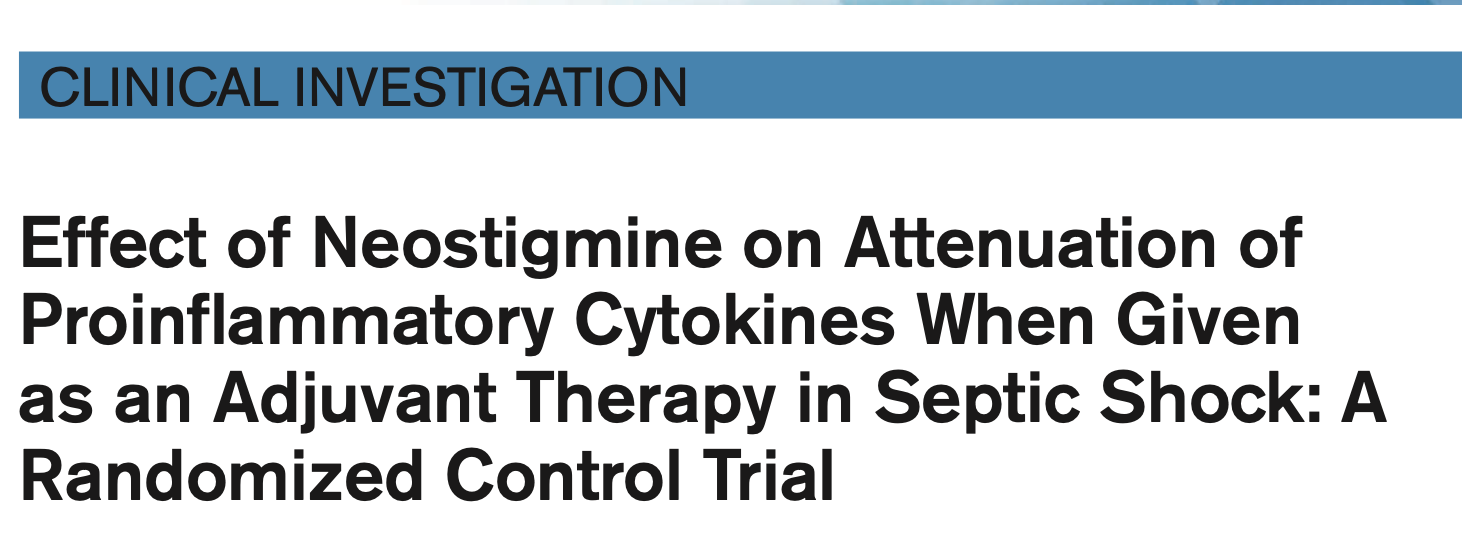 CCM:新斯的明作为辅助治疗在感染性休克中对减轻促炎细胞因子作用:一项随机对照试验