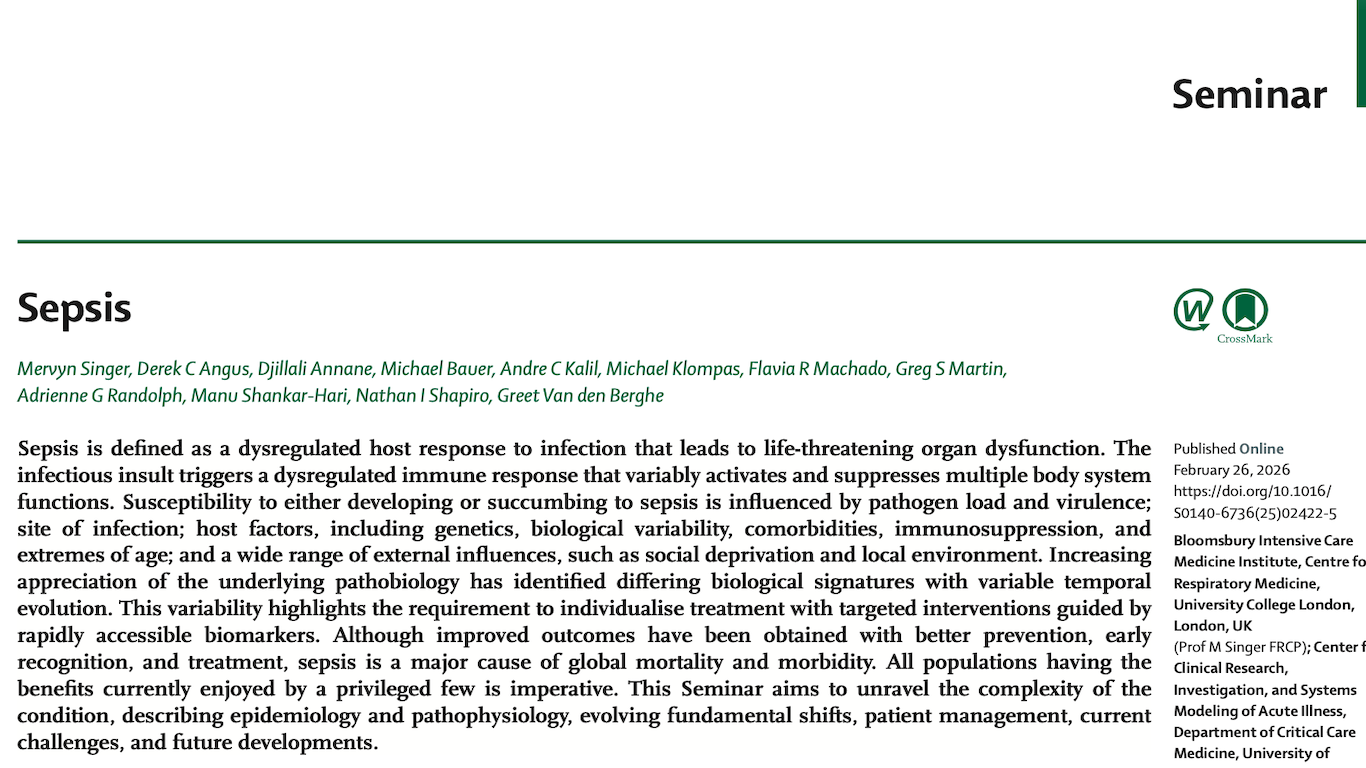 Lancet：脓毒症