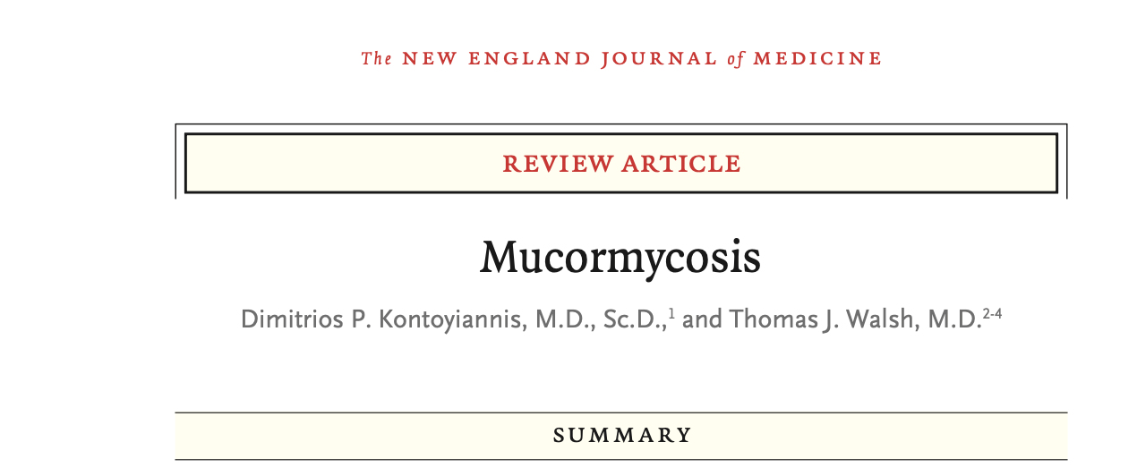 NEJM综述：毛霉菌病