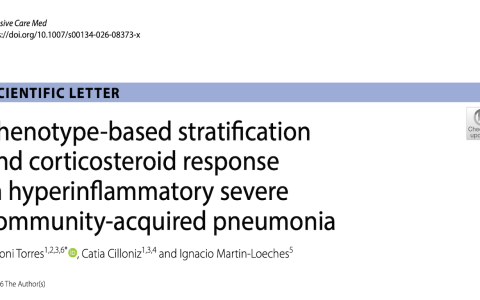ICM:高炎症型重症社区获得性肺炎的表型分层与糖皮质激素反应