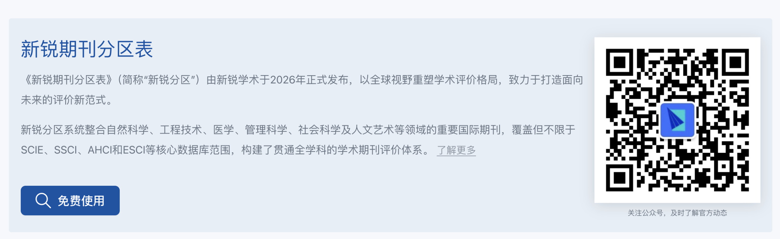 新锐期刊分区表