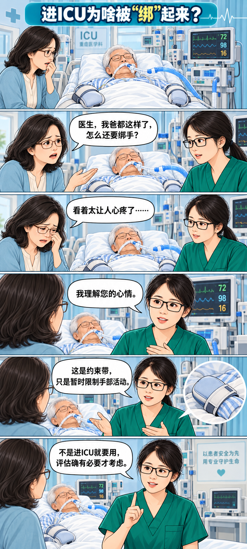进ICU为啥被“绑”起来?