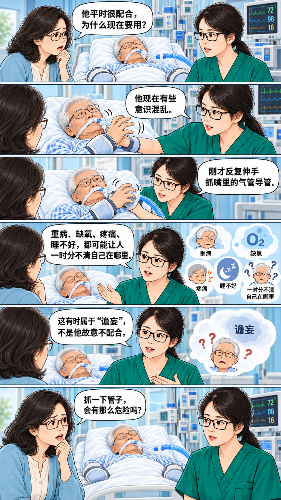 进ICU为啥被“绑”起来?