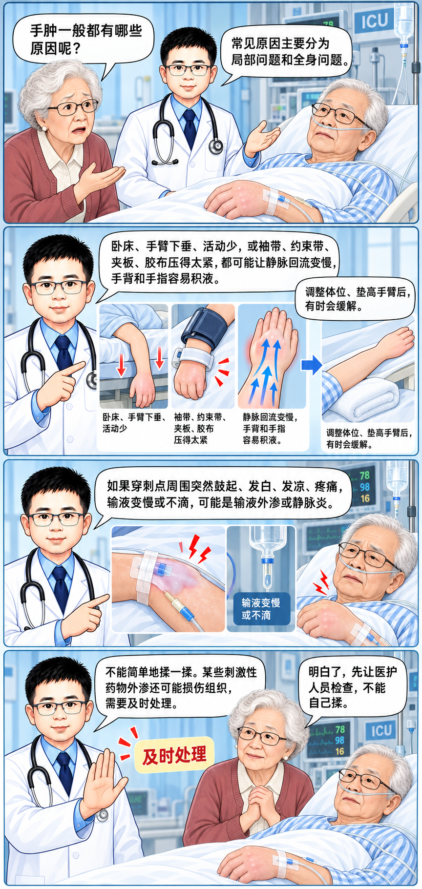 医生,病人的手怎么这么肿?