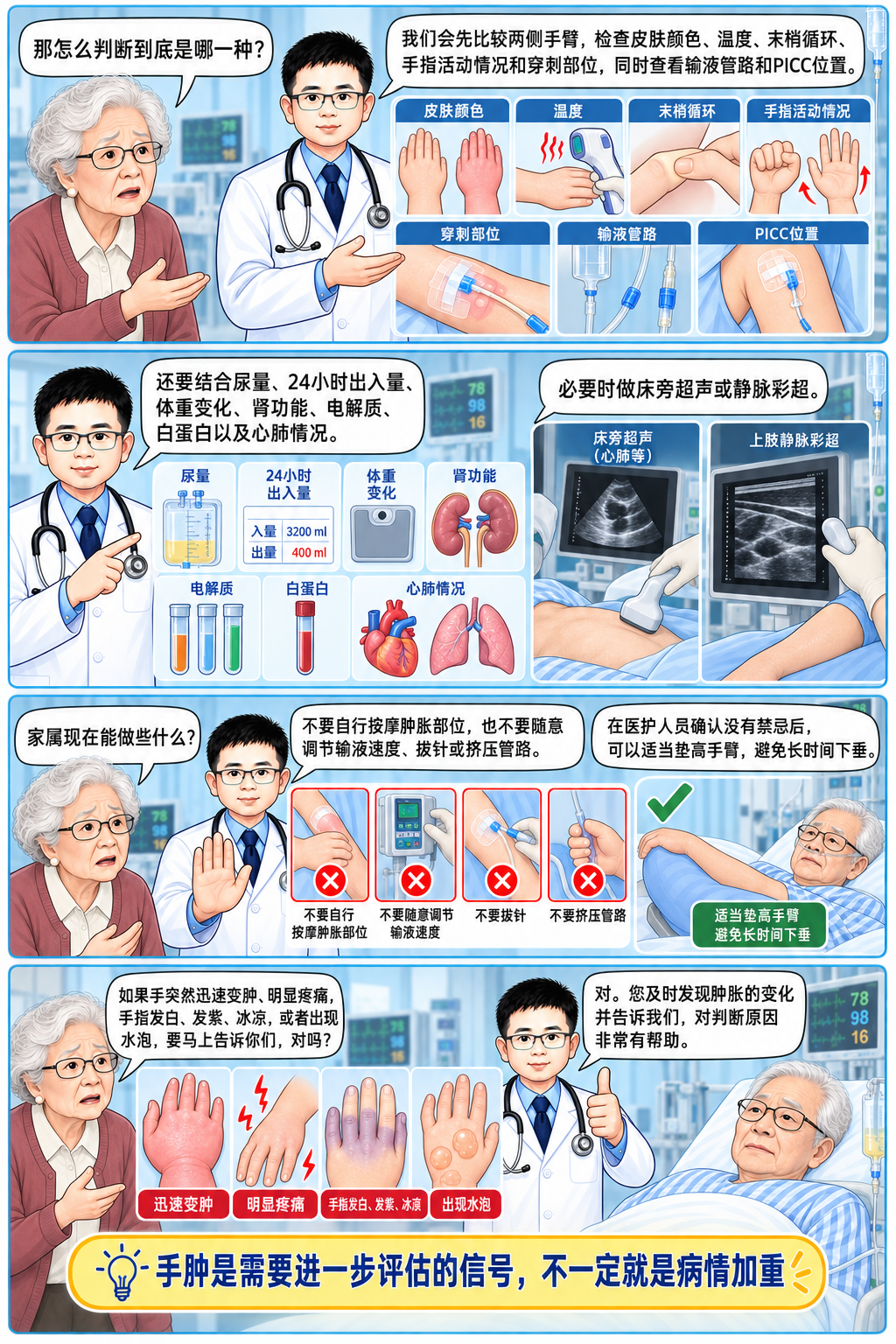 医生,病人的手怎么这么肿?